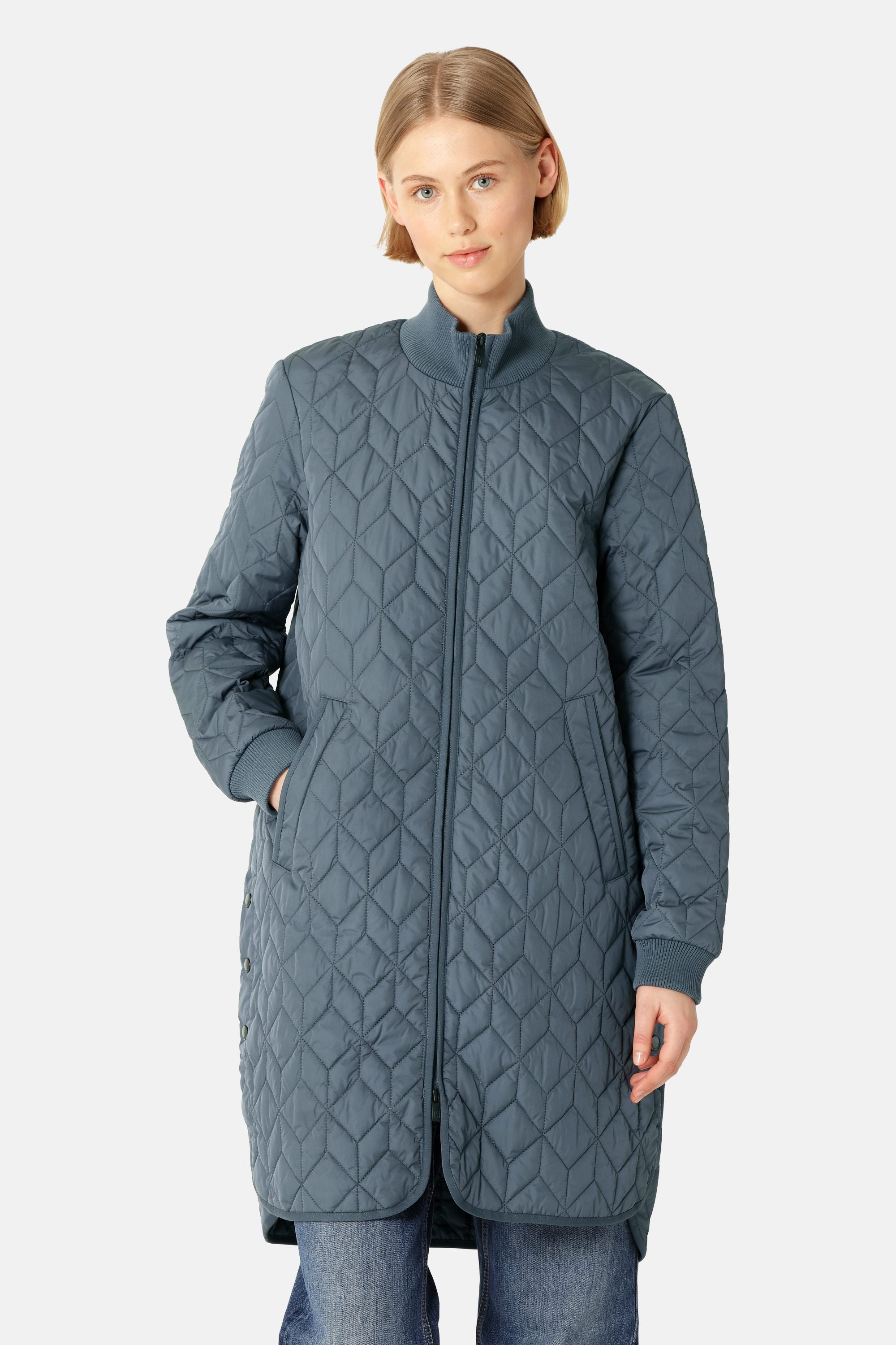 Lang Quiltet Jakke - Ombre Blue